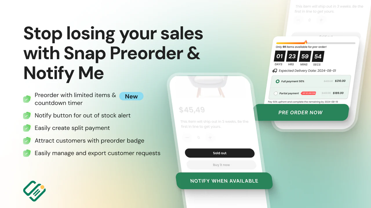Snap Preorder & Back In Stock
