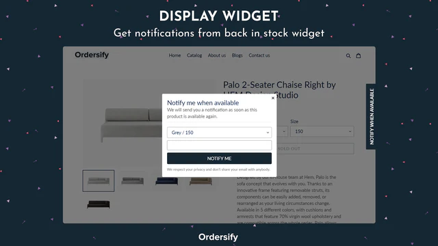 Ordersify: Restocked Alerts