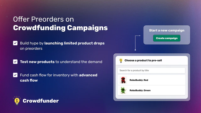 Crowdfunder: Pre‑Order Promos