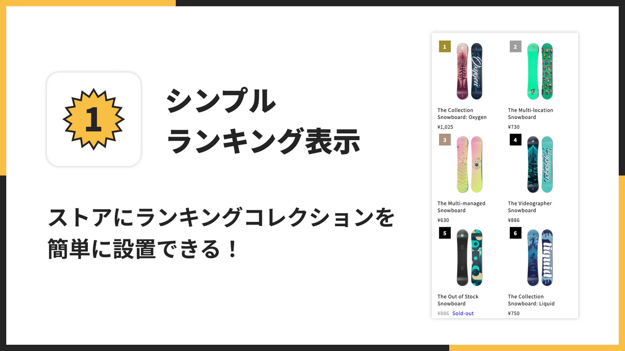 シンプルランキング表示｜お手軽ベストセラー