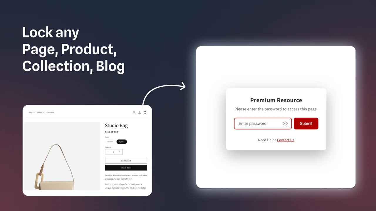 ∞ Password Page + Lock Pages