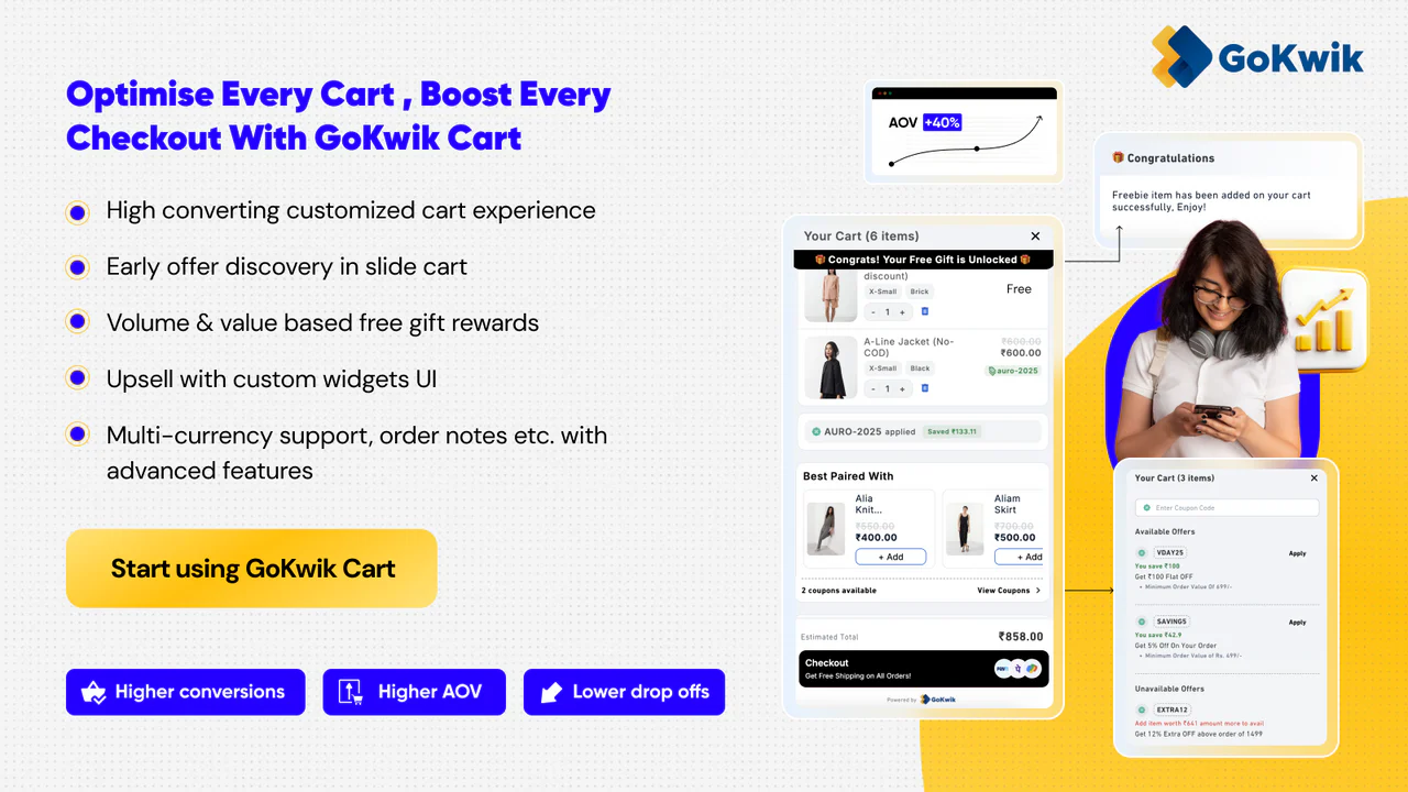 GoKwik Cart‑Slide Cart Drawer