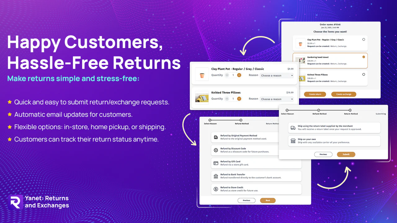 Yanet: Returns and Exchanges