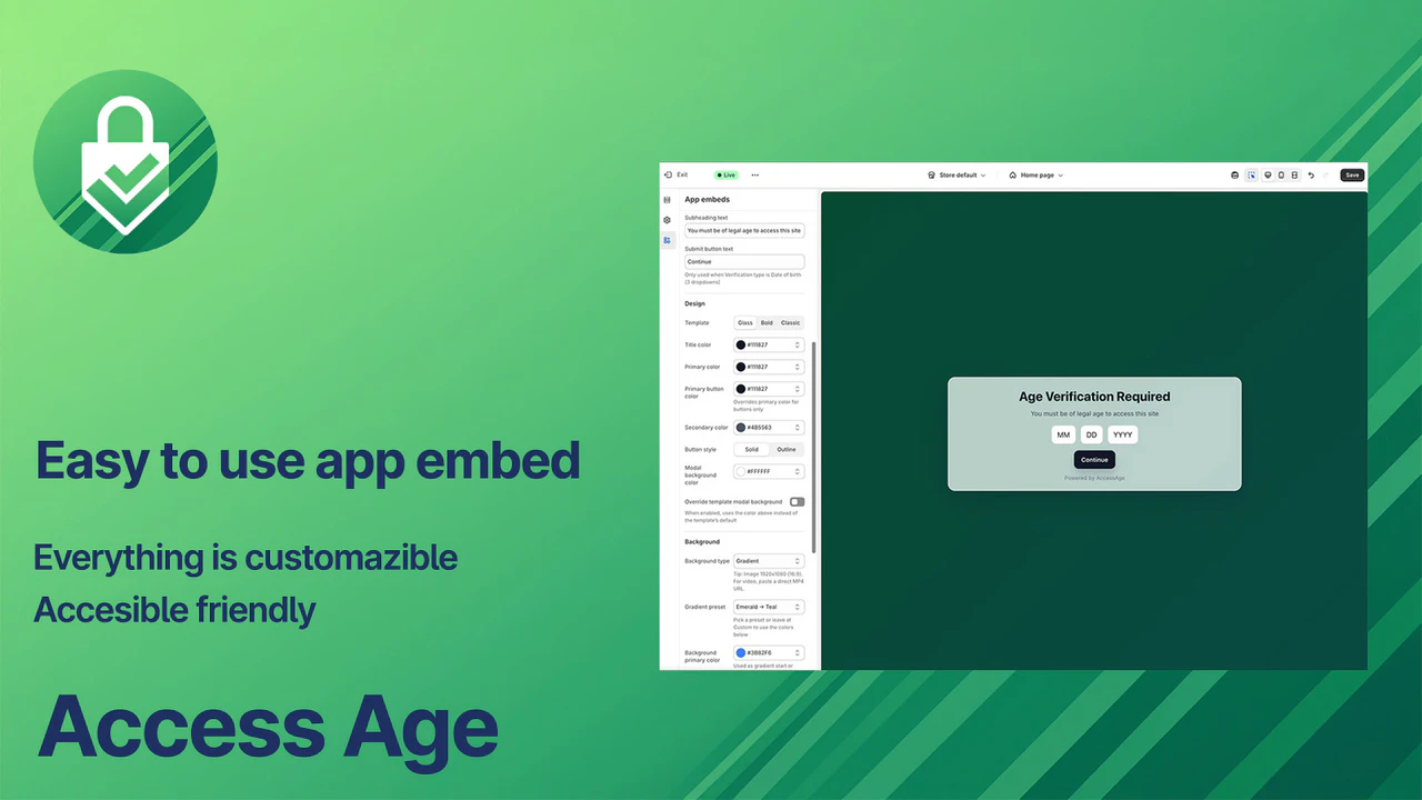 Access Age ‑ Verify Age Modal