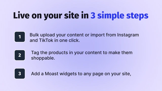 Moast Shoppable Videos & UGC