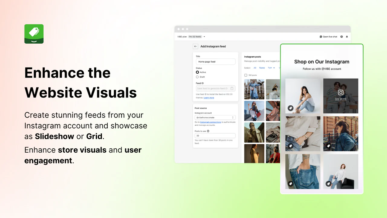 VIBE Shoppable Instagram Feed
