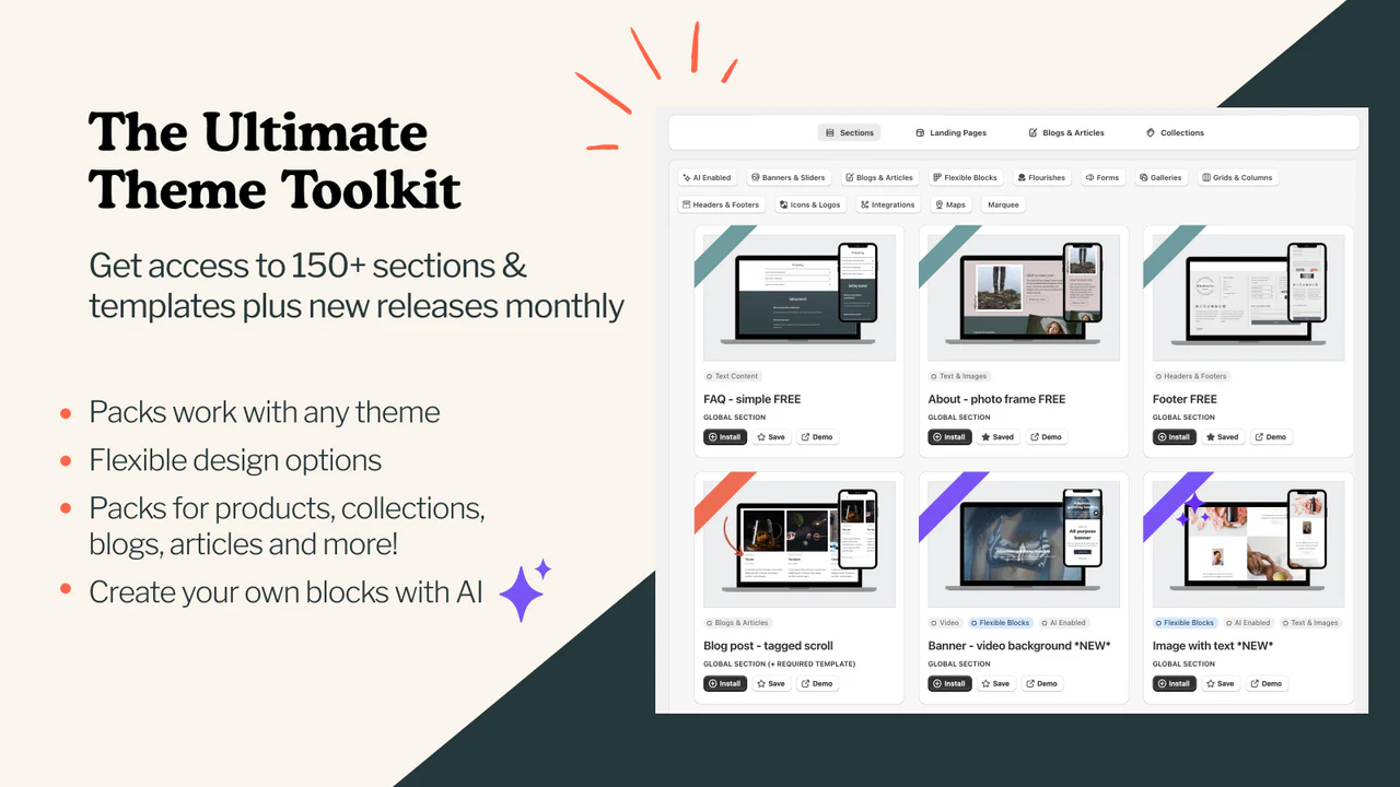 Design Packs: Theme Sections