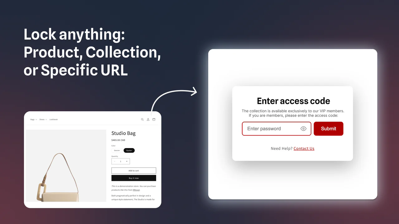∞ Password Page + Lock Pages