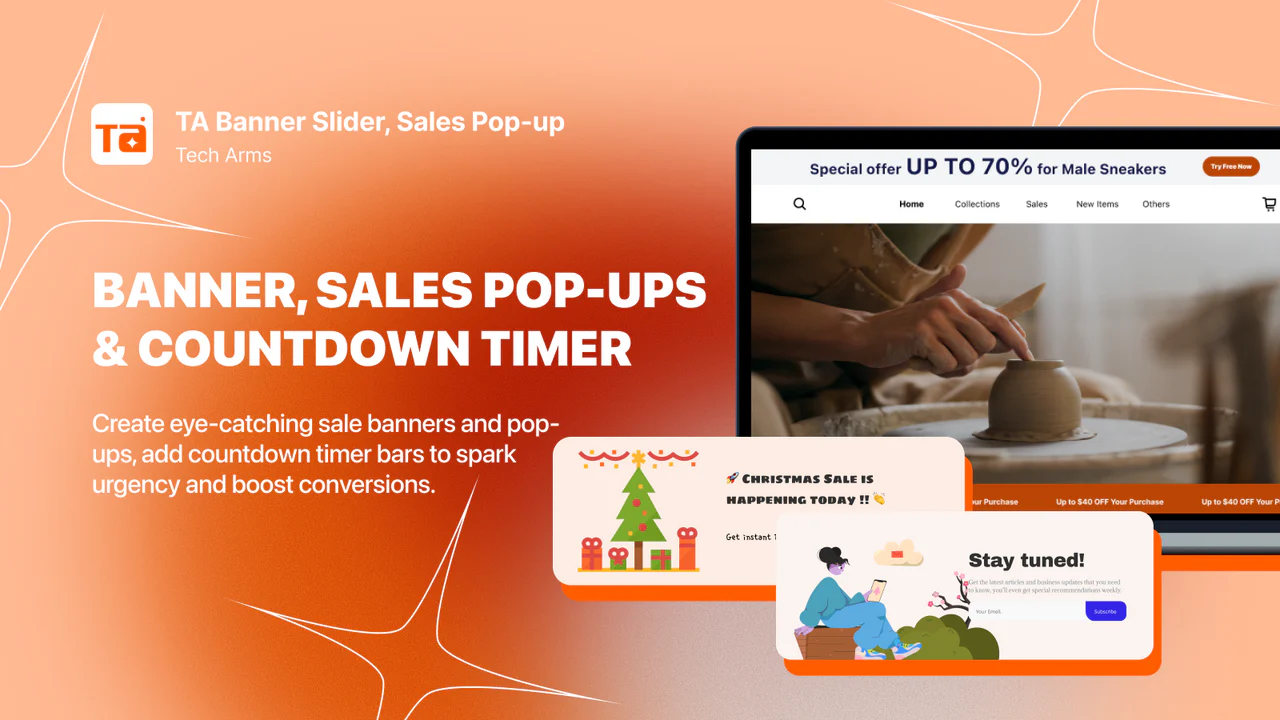 TA Banner Slider, Sales Pop up