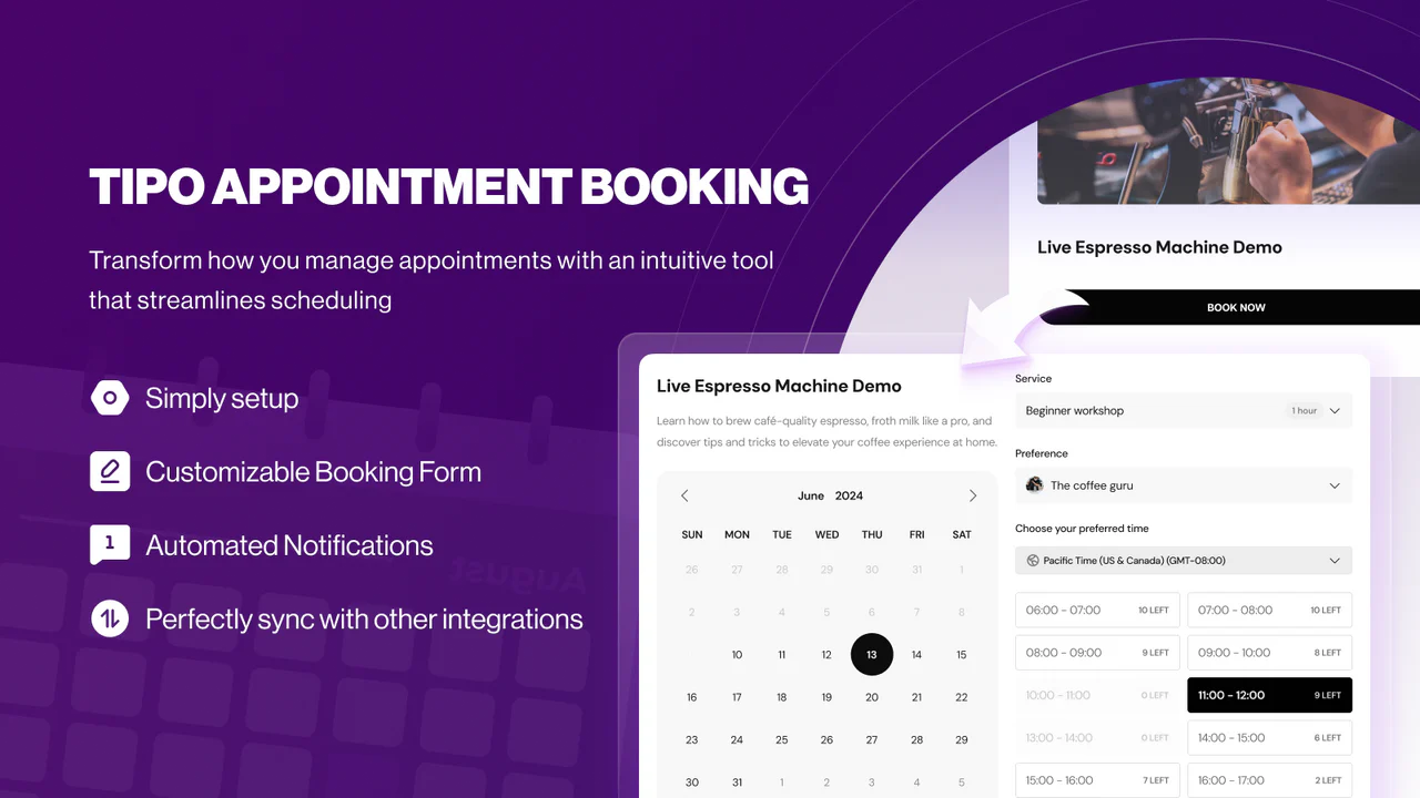 Tipo Appointment Booking