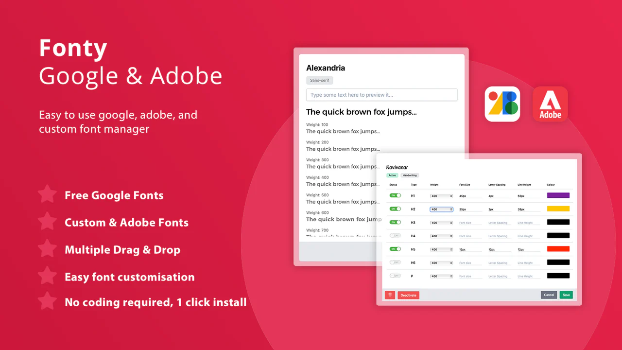 Fonty ‑ Adobe & Custom Fonts