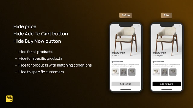 Q:Request A Quote & Hide Price