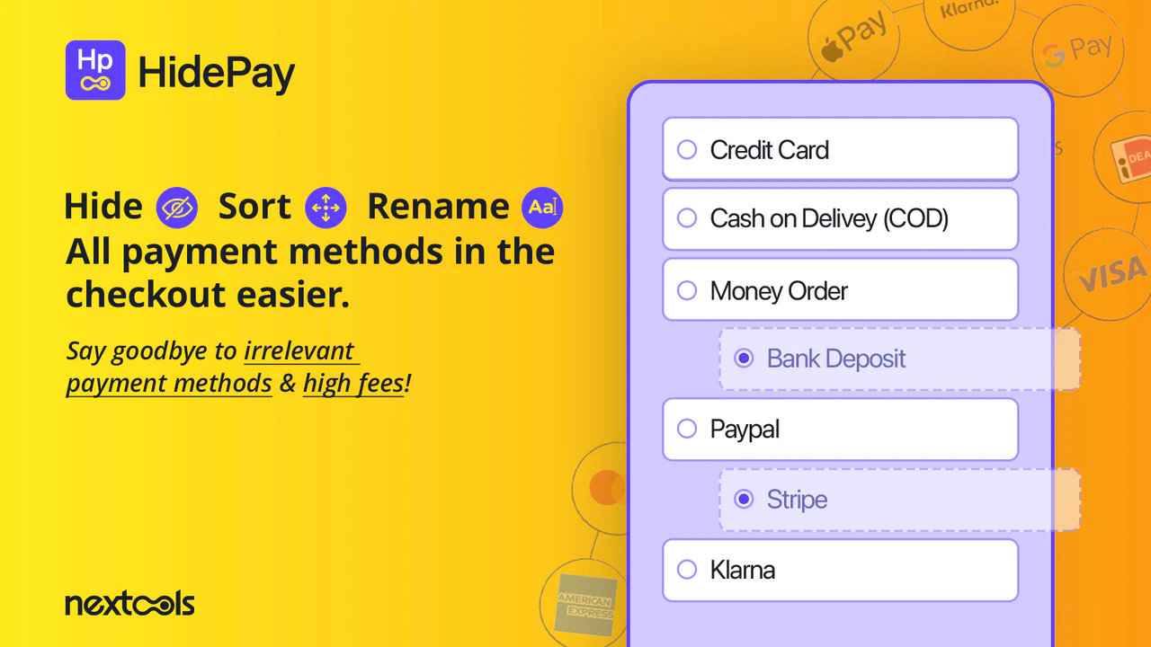 HidePay: Hide Payment Methods