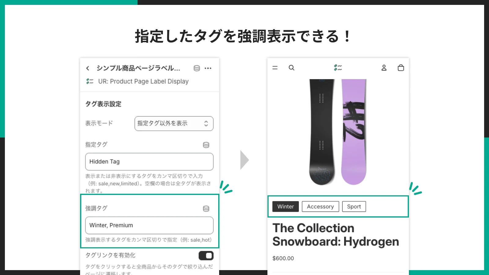 指定したタグを強調表示できる!