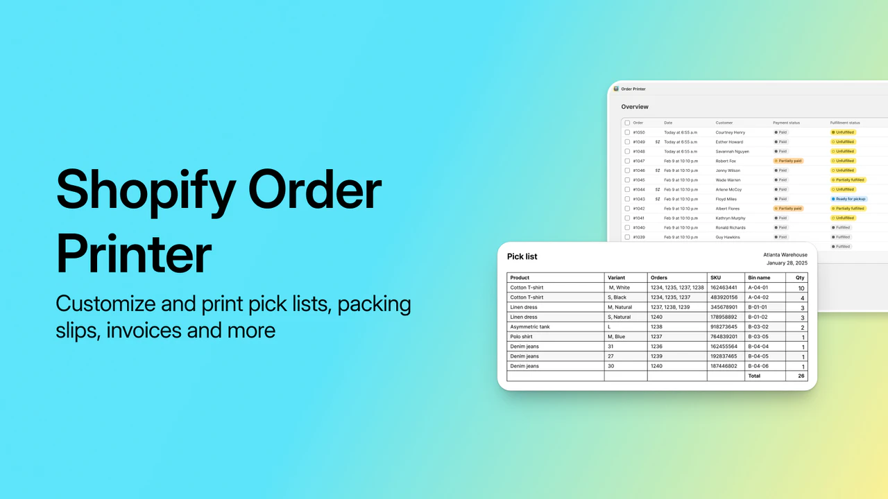 Shopify Order Printer