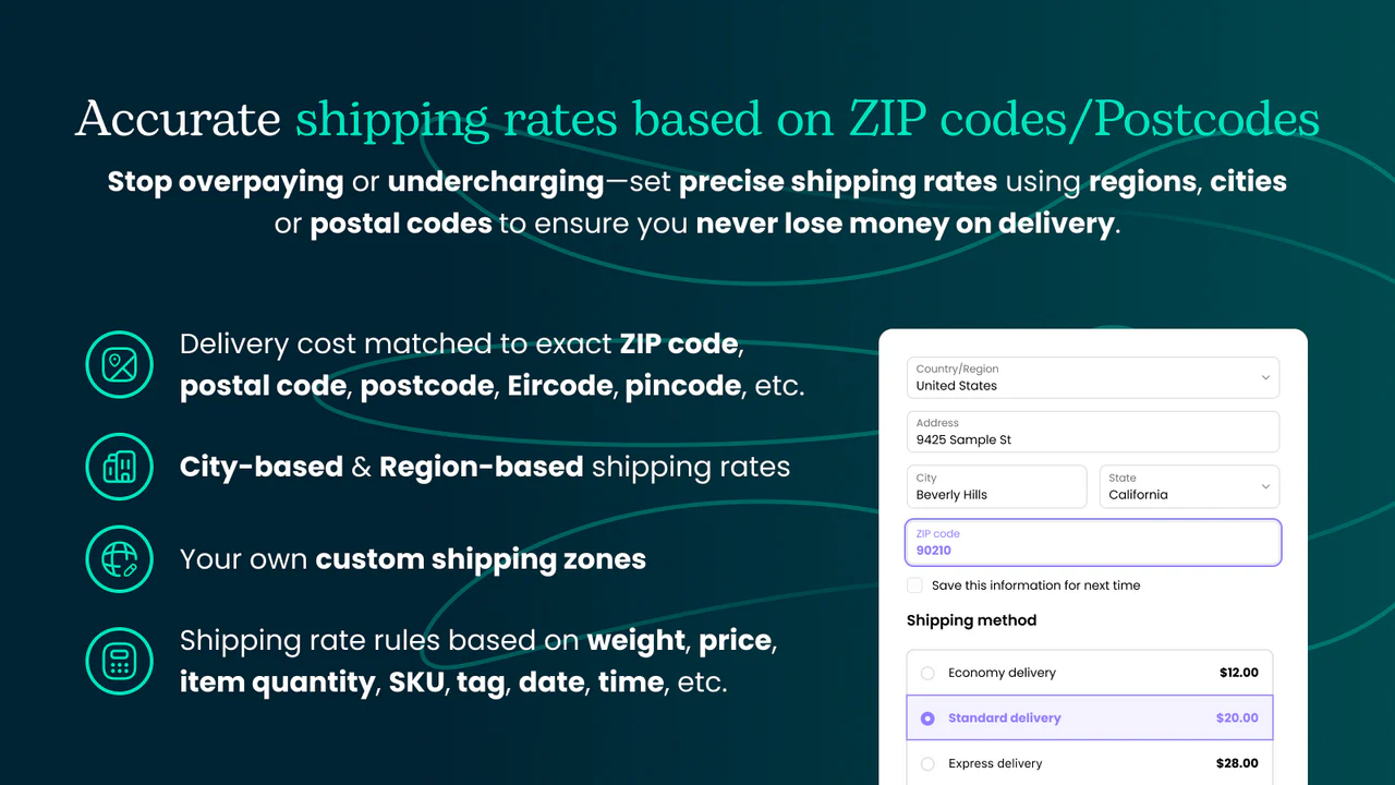 Shipping Rates Rules & Zones