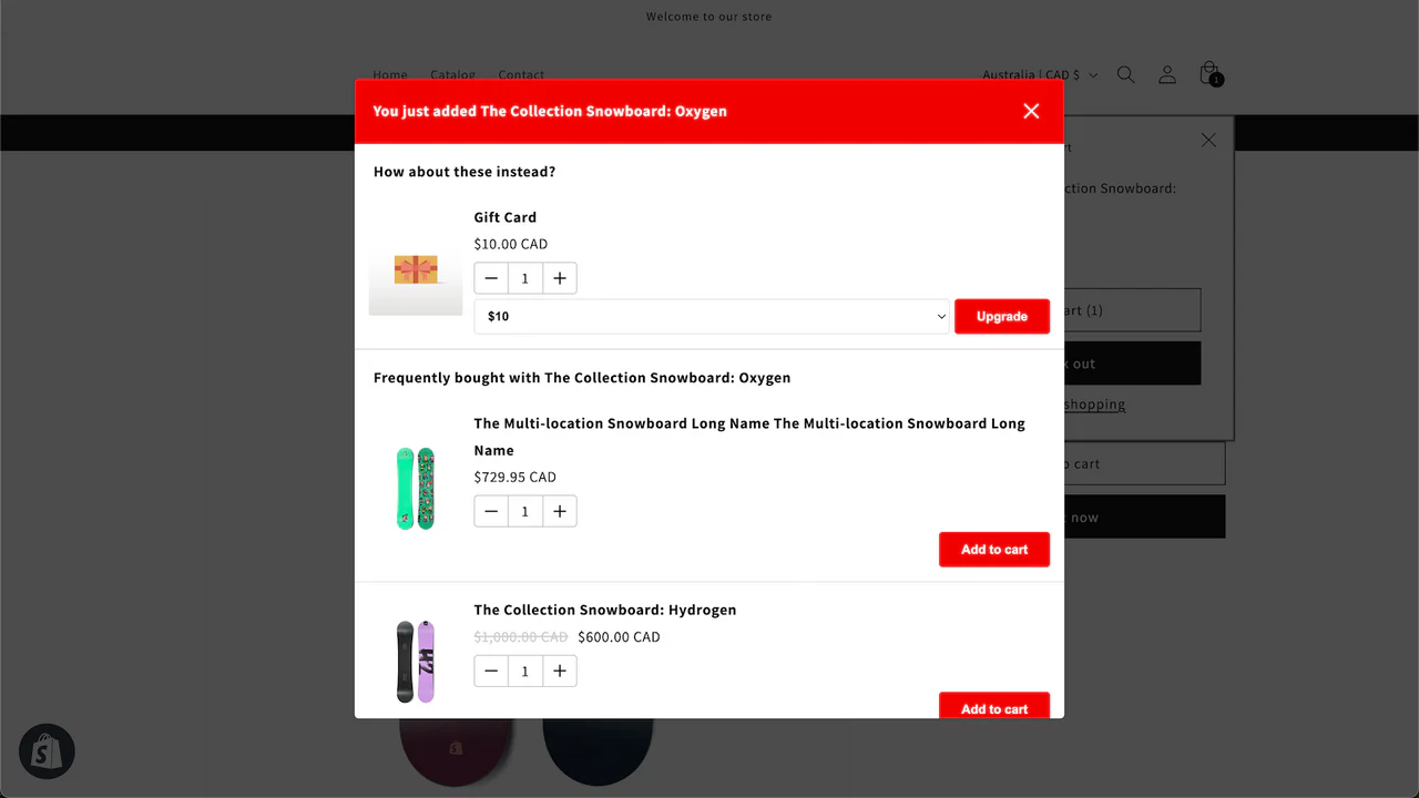 EA • アップセル ポップアップとクロスセル（EasyApps）