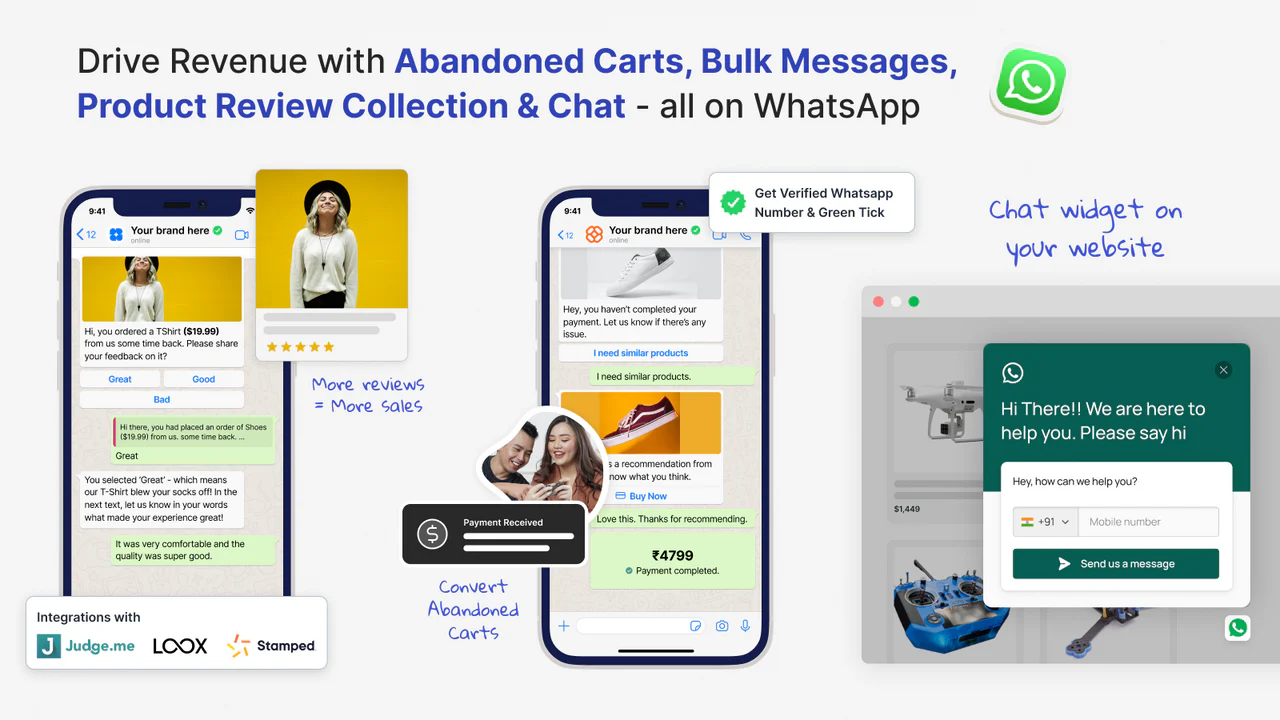B: WhatsApp Chat, Abandon Cart
