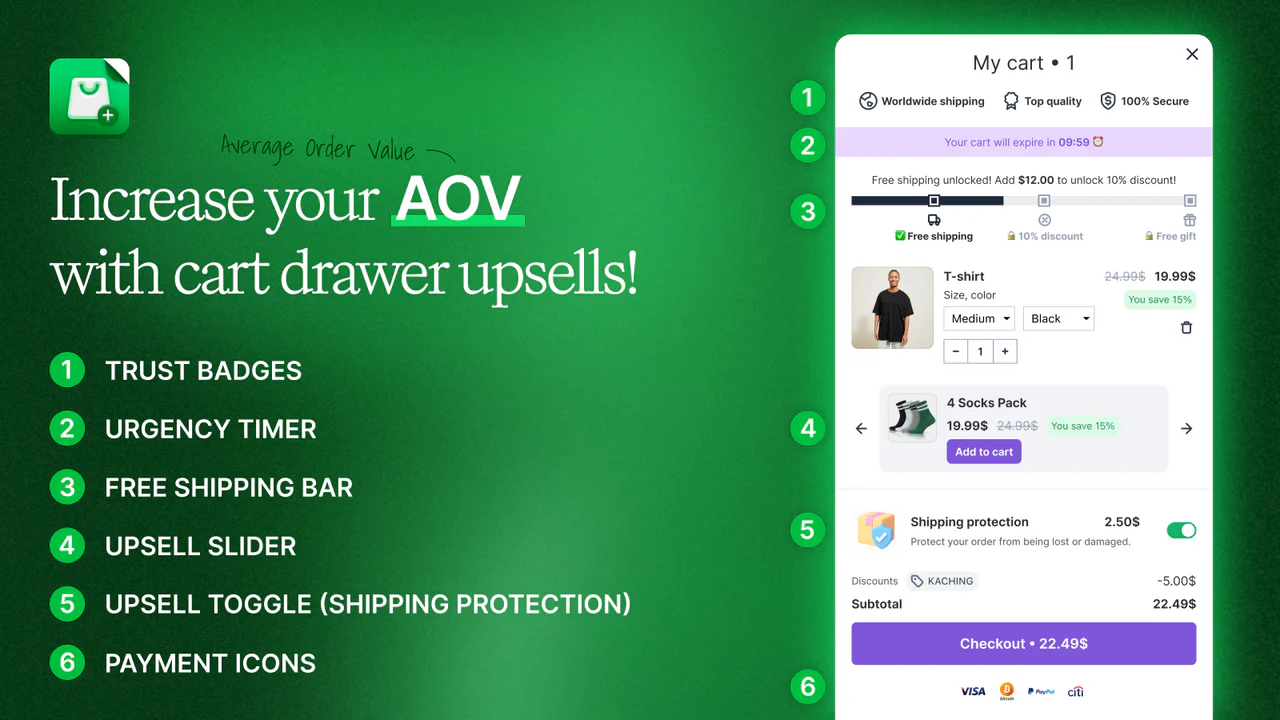 Kaching AI Slide Cart Drawer