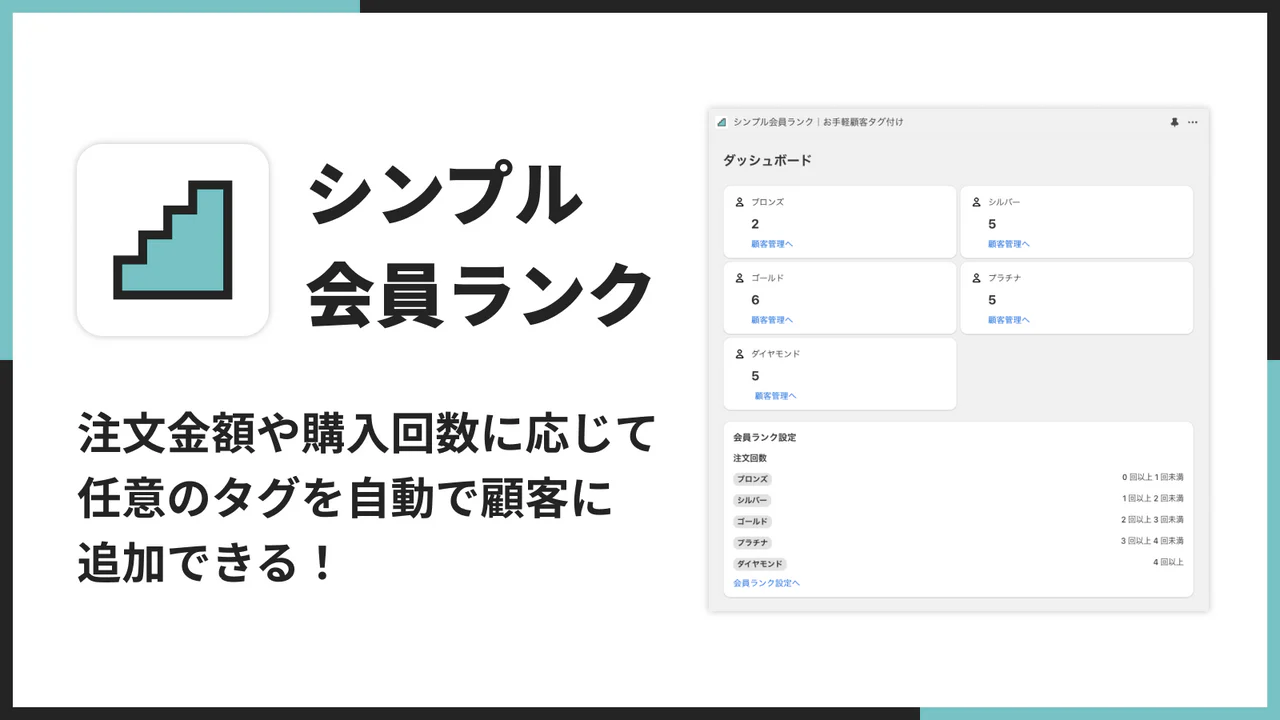 シンプル会員ランク｜お手軽顧客タグ付けのイメージ