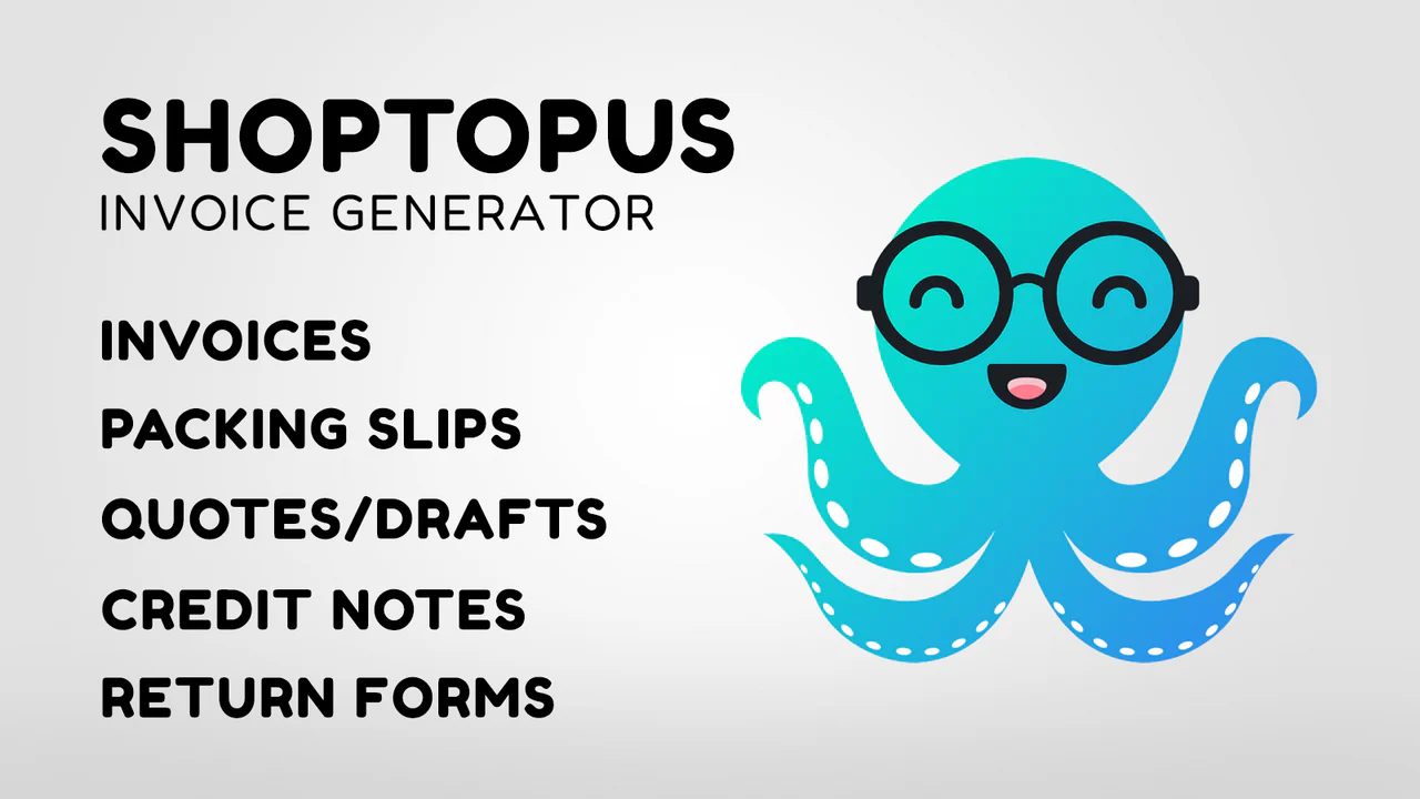 Shoptopus: Invoice Generatorのアプリ画面