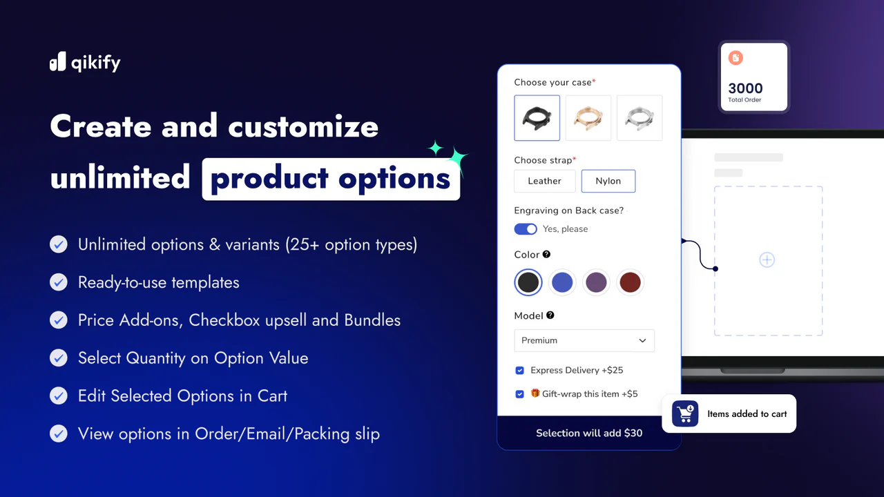 Qikify Custom Product Optionsのアプリ画面