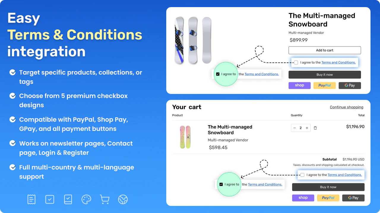 TC Term and Condition Checkbox の規約同意チェックボックス例