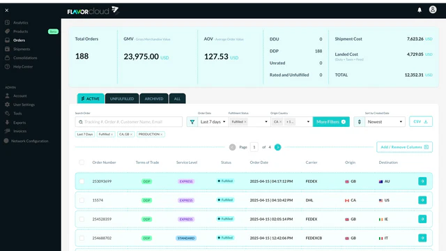 FlavorCloud – Global Shipping