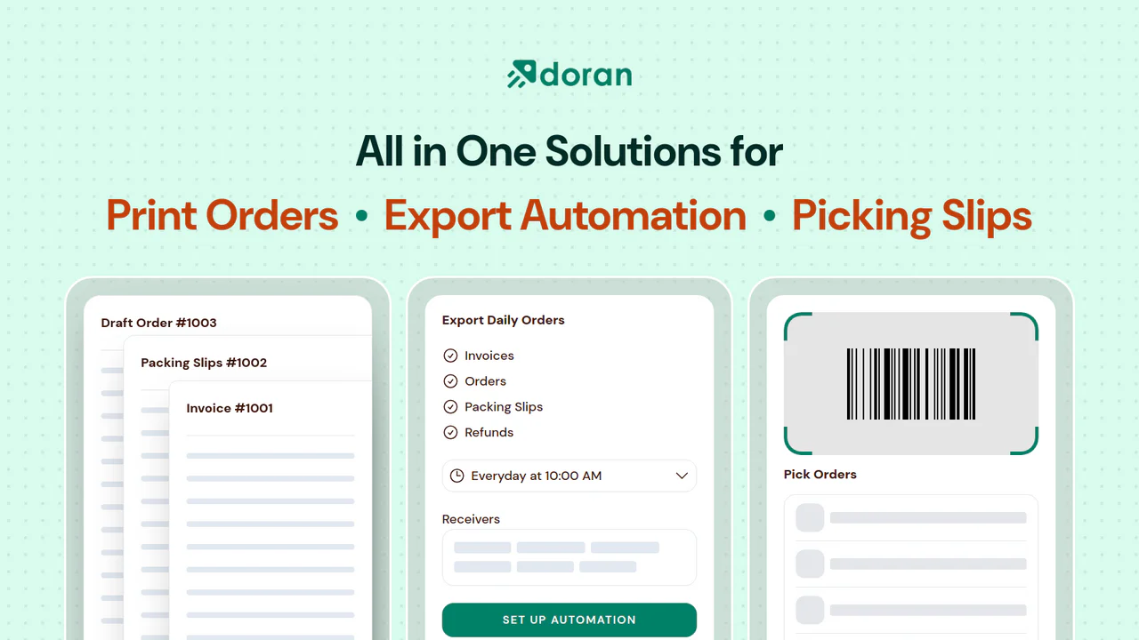 Doran: Order Printer & Pickのアプリ画面