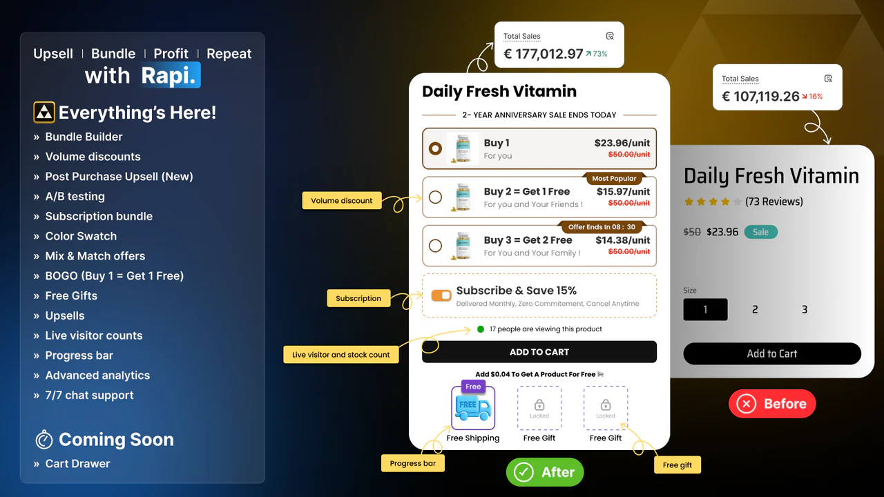 Rapi Bundles app & Upsells app