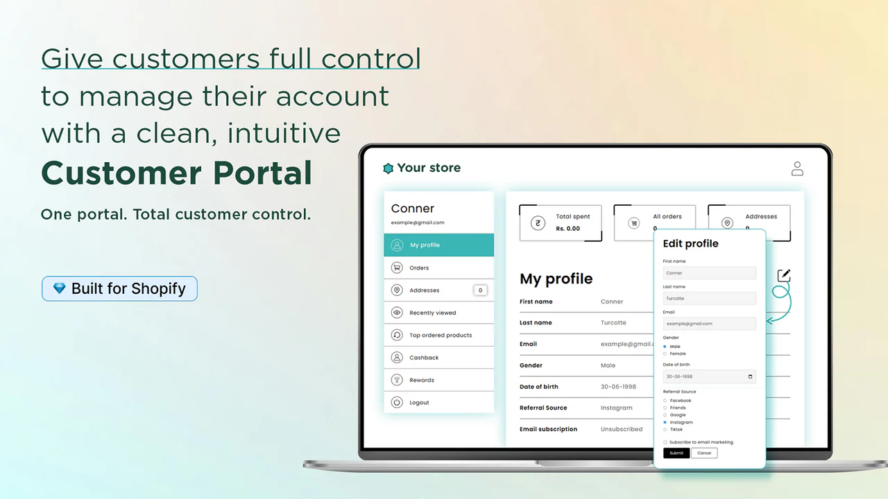 Custlo ‑ Customer accounts app