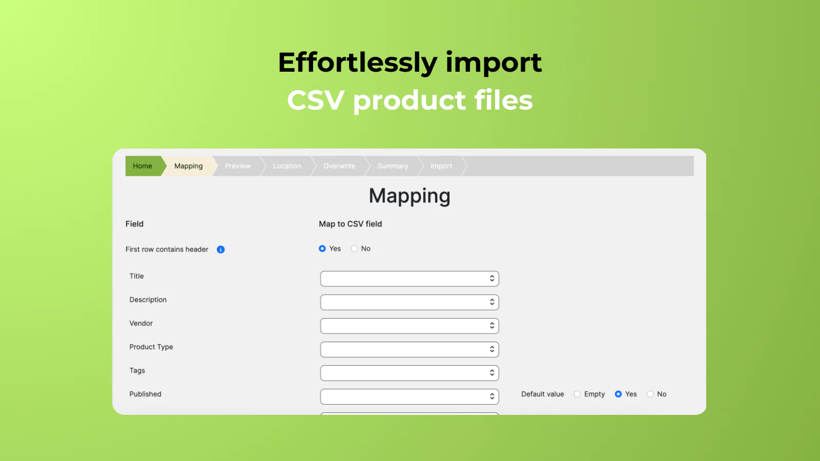 Simple CSV Importのアプリ画面