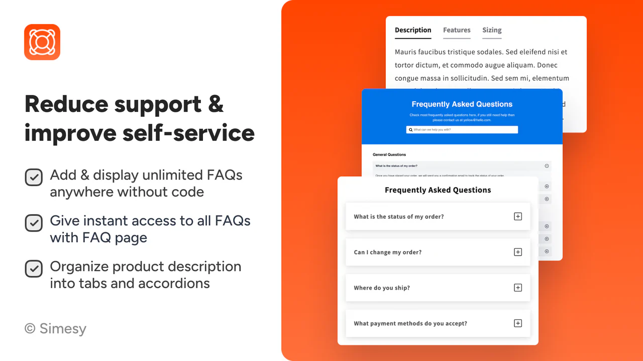 Simesy Product FAQs & FAQ Page