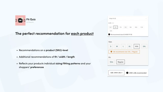 Fit Quiz: Size Recommender のアプリストア画像
