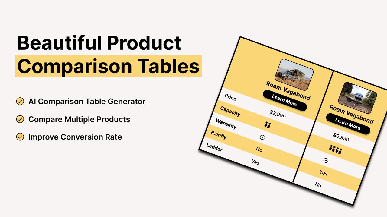 TableAI ‑ Compare Products