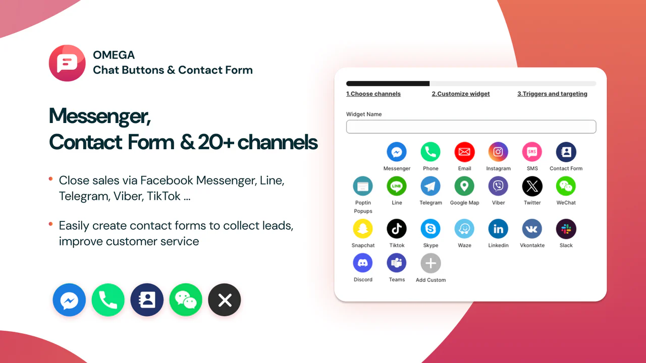 O: Chat buttons & Contact Form のアプリストア画像
