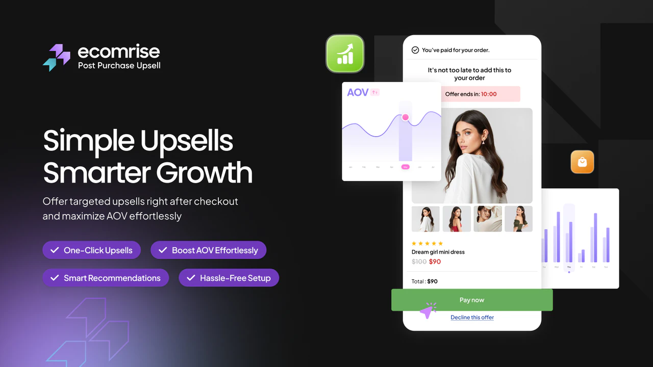 EcomRise Post Purchase Upsell