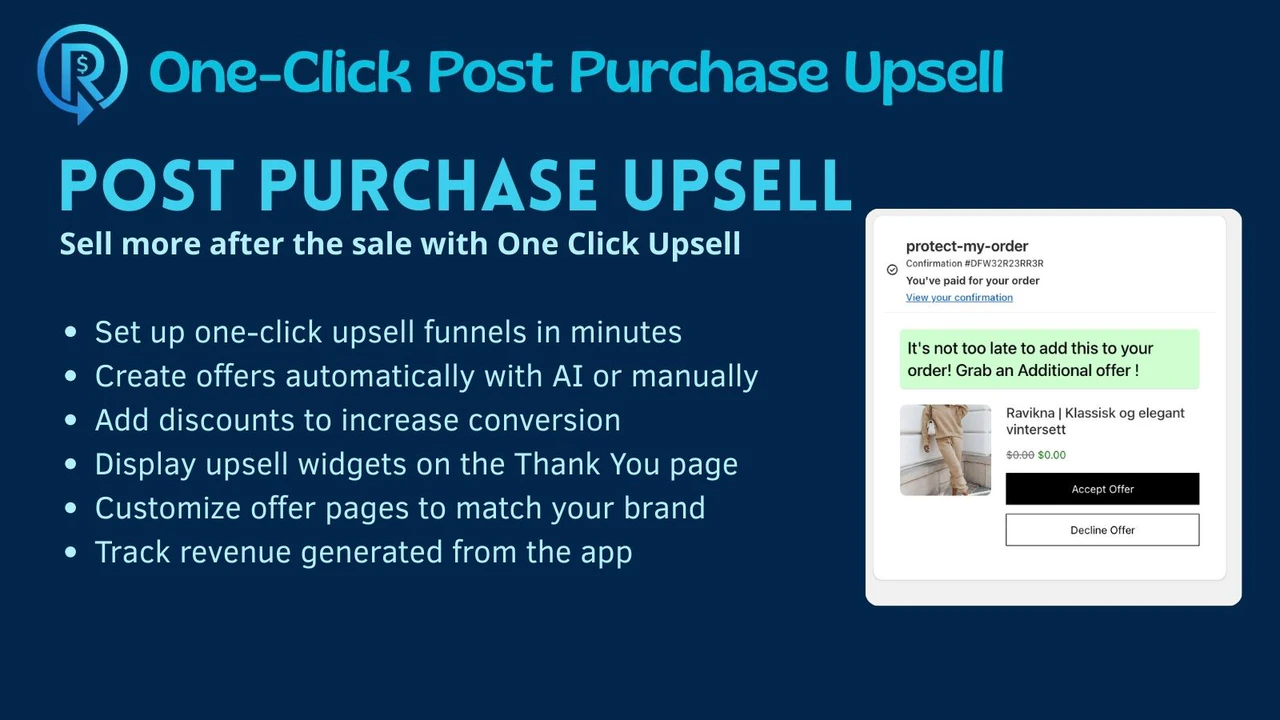 ReConv Post Purchase Upsell