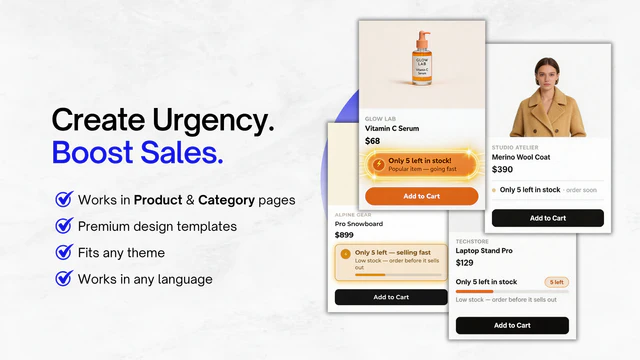 Urgency+ Low Stock Counter のアプリストア画像