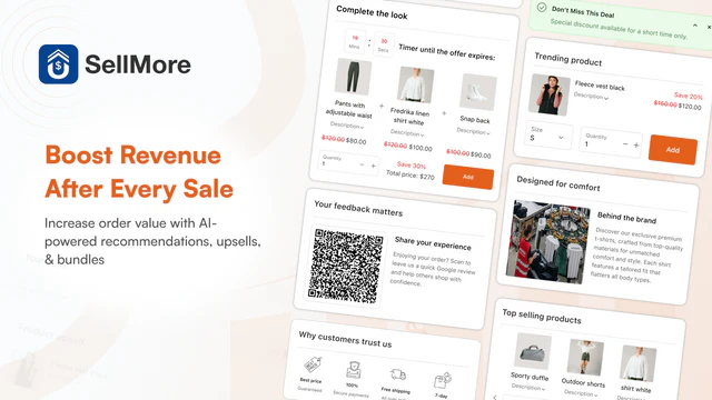 SellMore Post Purchase Upsellのアプリ画像