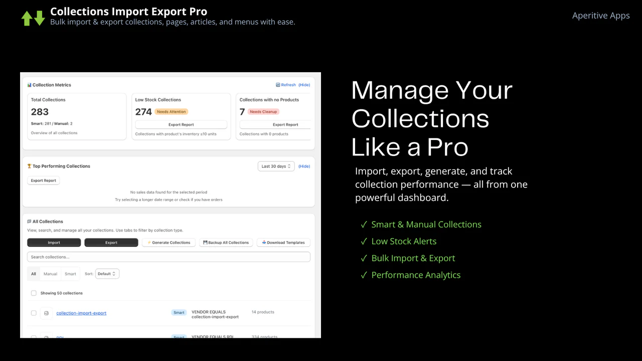 Collections Import Export Pro のアプリ画像