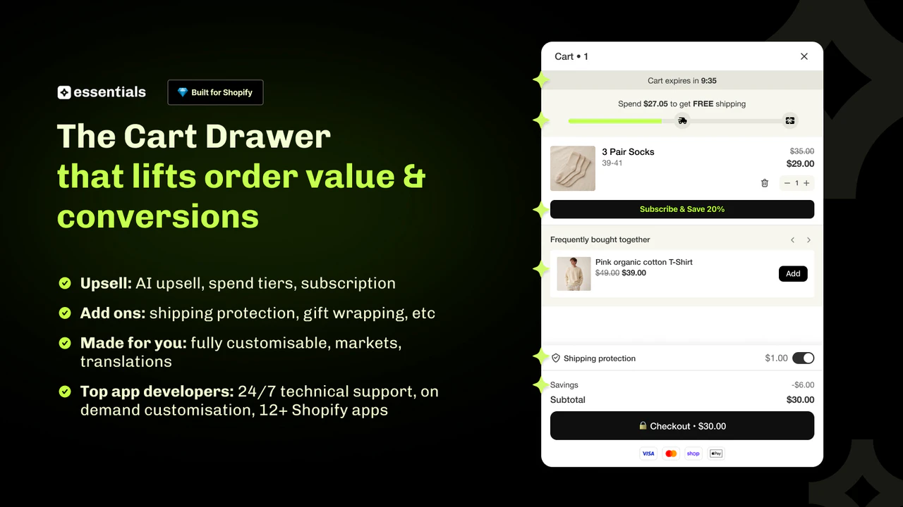Essent Cart Drawer Cart Upsell のアプリストア画像