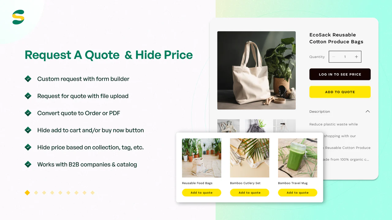 SA Request a Quote, Hide Price