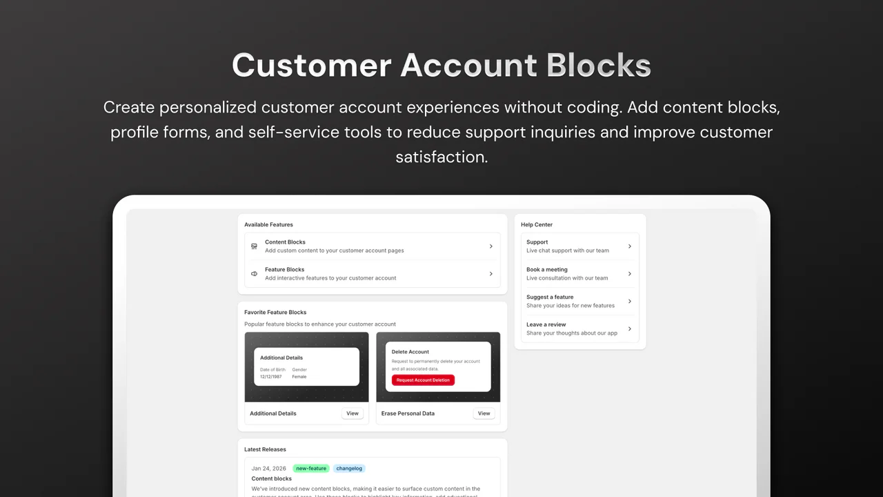 Customer Account Blocksのアプリストア画像