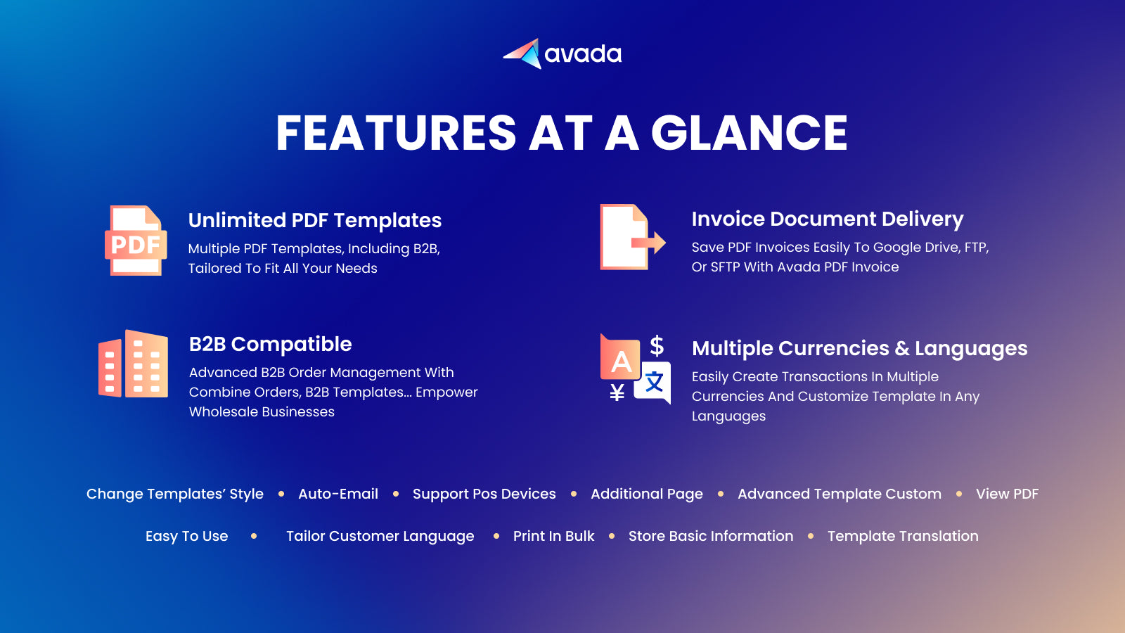 PDF Invoice Order Printer, POS(Avada)のアプリストア画像