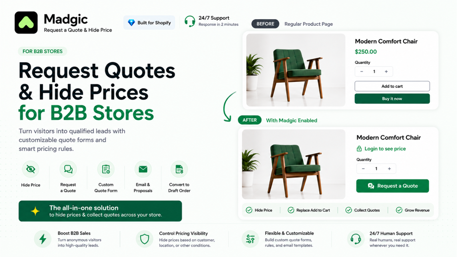 Request a Quote & Hide Prices(Madgic)のアプリストア画像